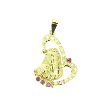 COLGANTE ORO CON RUBIES Y CIRCONITAS