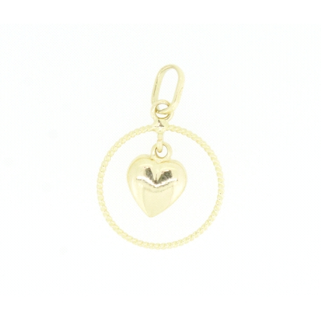 COLGANTE CON CORAZON EN ORO DE 18KT