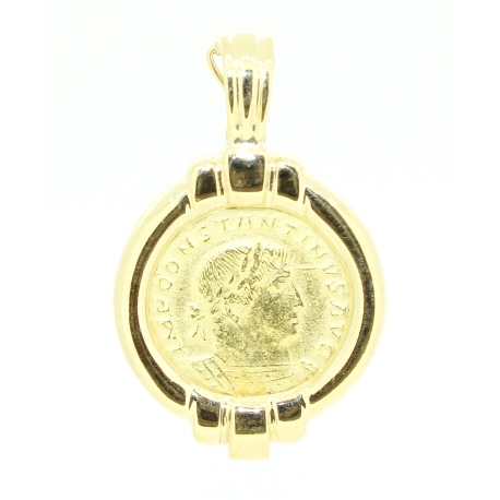 COLGANTE CON MONEDA EN ORO DE 18KT