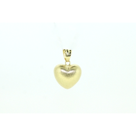 COLGANTE CORAZON EN ORO DE 18KT MATE