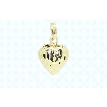 COLGANTE CORAZON HUECO EN ORO DE 18KT