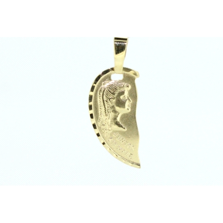 COLGANTE EN ORO DE 18KT MEDIO CORAZON