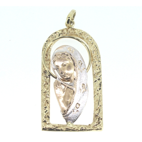 COLGANTE CON VIRGEN EN ORO DE 18 KT