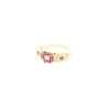 CONJUNTO EN ORO CON DIAMANTES Y RUBIES