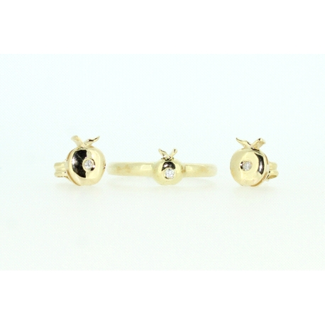 CONJUNTO EN ORO CON 0,06CT EN BRILLANTES