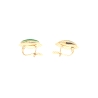 CONJUNTO DE ANILLO Y PENDIENTES EN ORO CON AGATA VERDE