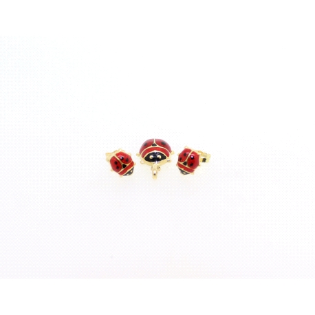 CONJUNTO DE COLGANTE Y PENDIENTES DE MARIQUITAS EN ORO