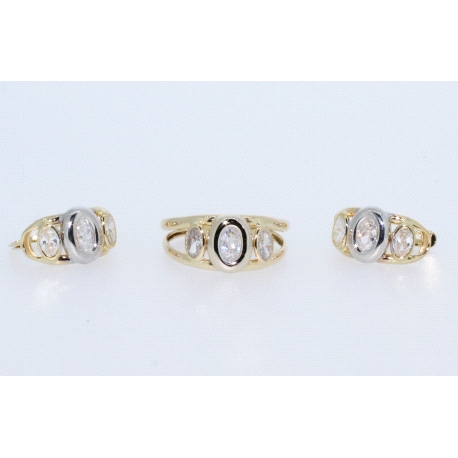 CONJUNTO EN ORO DE 18KT CON CIRCONITAS