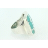 ANILLO EN PLATA CON TURQUESAS