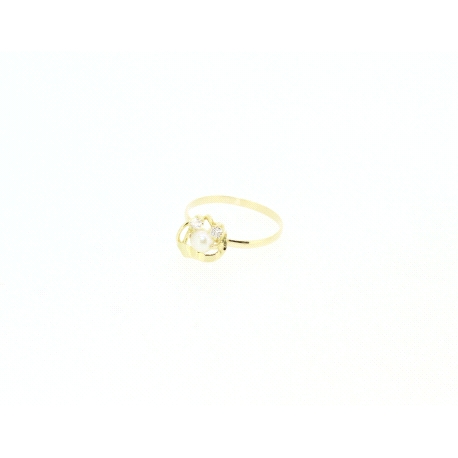 ANILLO EN ORO CON PERLA Y CIRCONITA