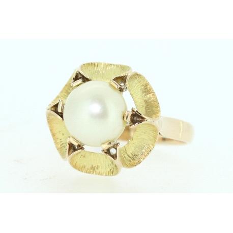 ANILLO EN ORO DE 18KT CON PERLA