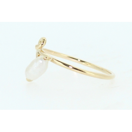 ANILLO EN ORO CON PERLA NATURAL