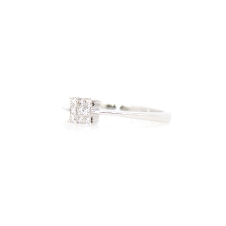 SORTIJA EN ORO BLANCO CON 0.10 CT EN DIAMANTES