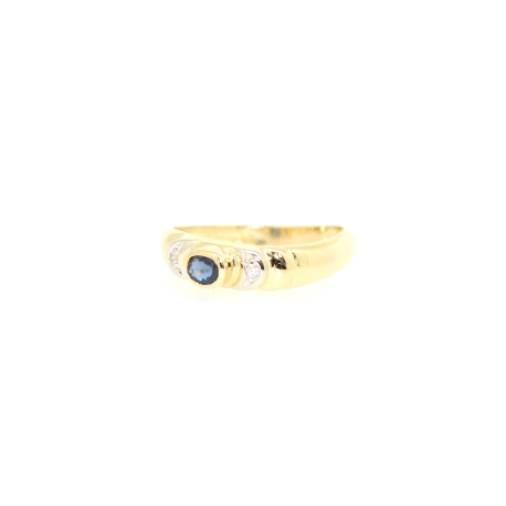 ANILLO EN ORO CON DIAMANTES Y ZAFIROS