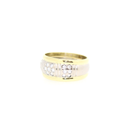 ANILLO EN DOS OROS CON 0,50CT EN BRILLANTES