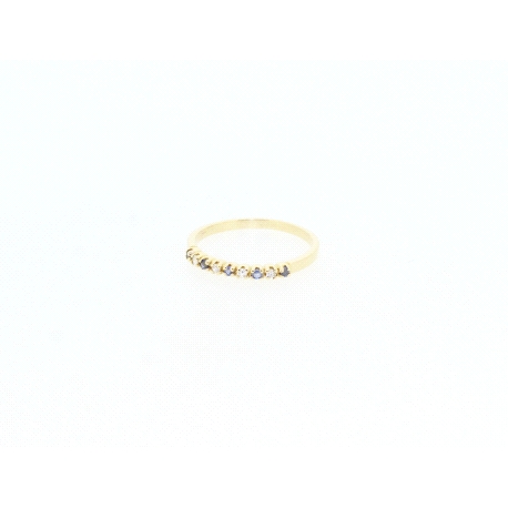 ANILLO EN ORO CON DIAMANTES Y ZAFIROS