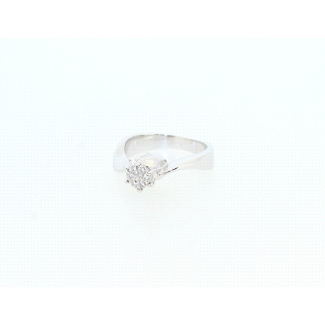 ANILLO EN ORO BLANCO CON 0,15CT EN BRILLANTES