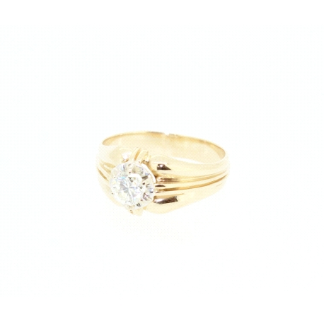 SOLITARIO EN ORO CON BRILLANTE DE 0,65CT