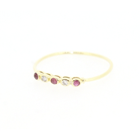 ANILLO EN ORO CON RUBIES Y DIAMANTES