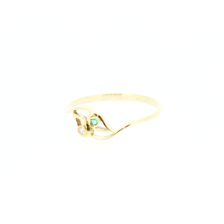 ANILLO EN ORO CON DIAMANTE Y ESMERALDA