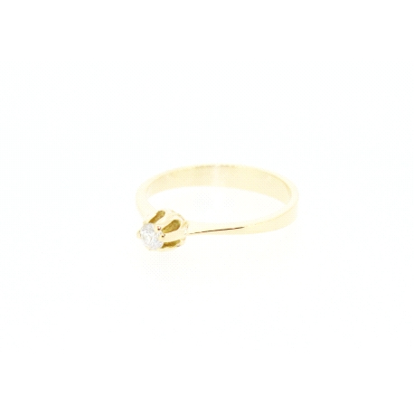 SOLITARIO EN ORO CON BRILLANTE DE 0,11CT