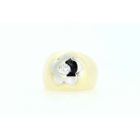 SORTIJA FLOR CON BRILLANTE DE 0,20CT