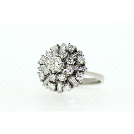 SORTIJA DOBLE ROSETA CON 1,7CT DIAMANTES