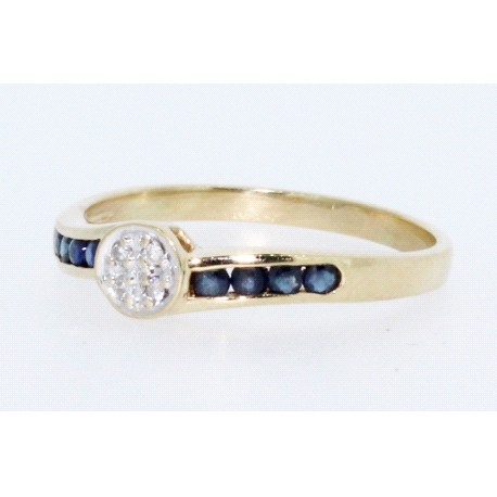 ANILLO CON BRILLANTES Y ZAFIROS