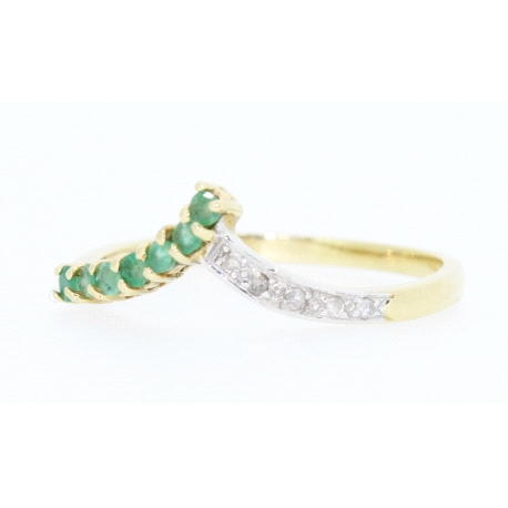 ANILLO EN ORO, ESMERALDAS Y BRILLANTES