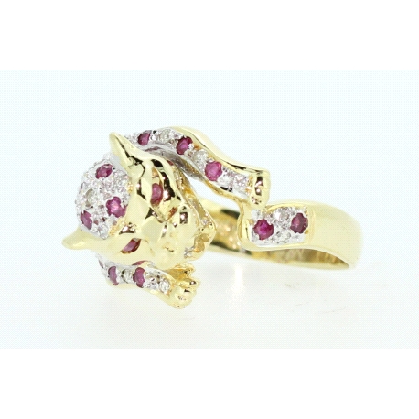 ANILLO CON 0,20CT EN RUBIES Y DIAMANTES