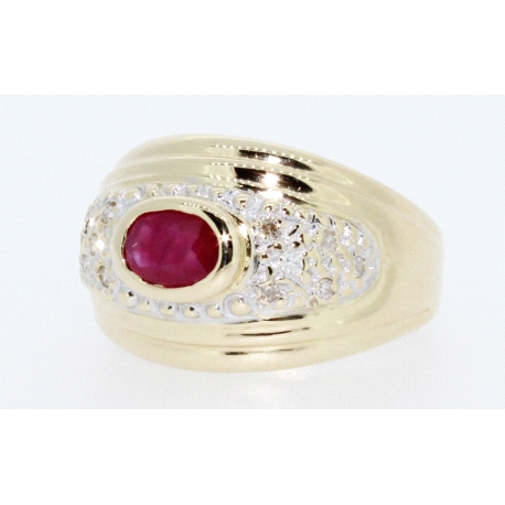 ANILLO EN ORO CON RUBI DE 0,40CT.