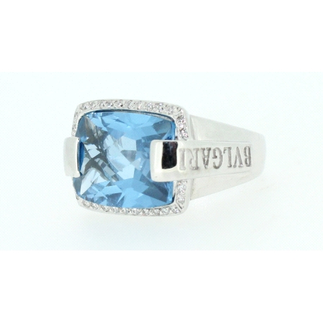 ANILLO BVLGARI EN ORO CON TOPACIO AZUL