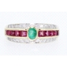 ANILLO CON DIAMANTES, RUBIES Y ESMERALDA