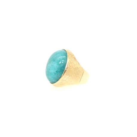 ANILLO EN ORO DE 14 KT CON LARIMAR