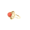 ANILLO MODELO ANTIGUO EN ORO CON CORAL