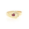 ANILLO EN ORO CON RUBI Y CIRCONITAS