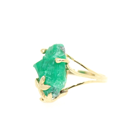 ANILLO EN ORO CON AGATA VERDE