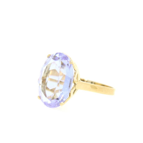 ANILLO EN ORO CON TOPACIO AZUL