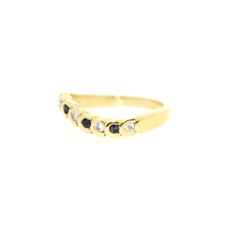 ANILLO EN ORO CON CIRCONITAS Y ZAFIROS