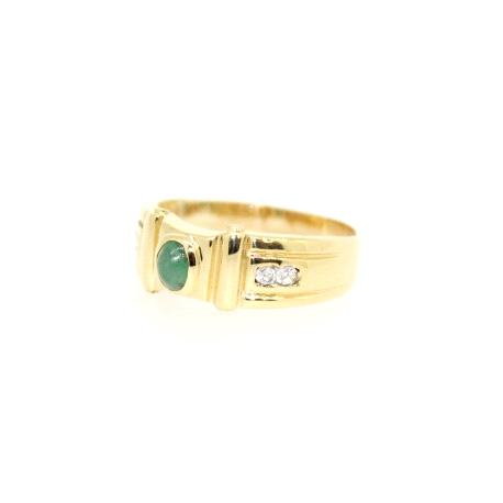 ANILLO EN ORO CON CUARZO VERDE Y CIRCONITAS