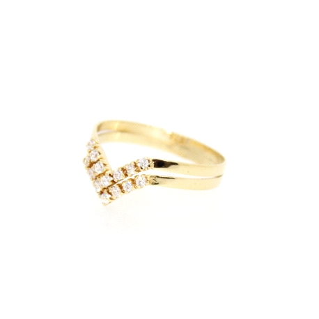 ANILLO DOBLE EN ORO CON CIRCONITAS