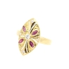 ANILLO LANZADERA EN ORO CON RUBIES Y CIRCONITAS