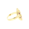 ANILLO LANZADERA EN ORO CON RUBIES Y CIRCONITAS