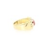 ANILLO EN ORO CON CORAL Y CIRCONITAS