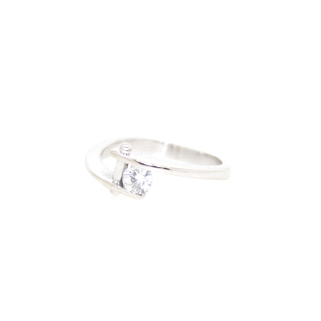 ANILLO DE DISEÑO EN ORO BLANCO CON CIRCONITA