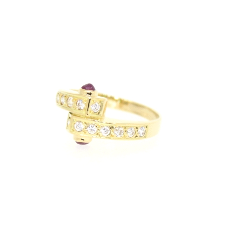 ANILLO EN ORO CON CIRCONITAS Y RUBIES