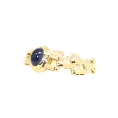 ANILLO MODELO CADENETA EN ORO CON ZAFIRO