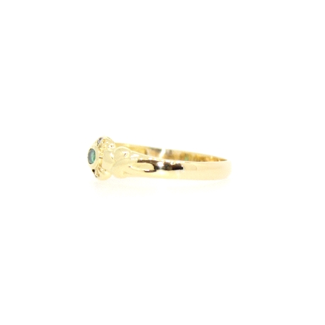 ANILLO EN ORO CON ESMERALDA Y CIRCONITAS