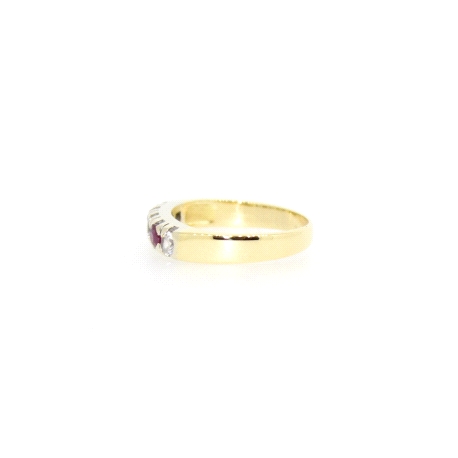 ANILLO EN ORO CON RUBIES Y CIRCONITAS