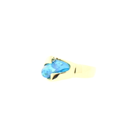 ANILLO EN ORO CON TOPACIO AZUL